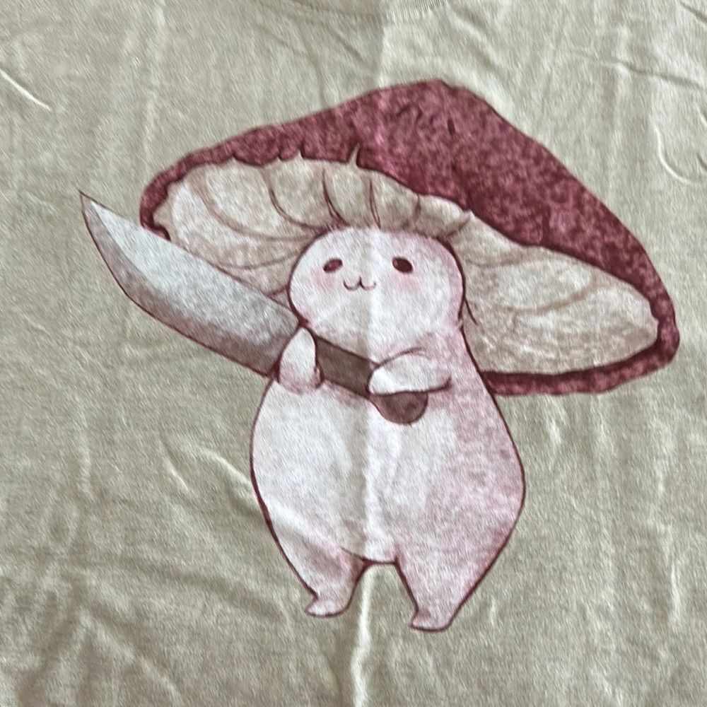 Hot Topic Cream Tee with Adorable Mushroom Design